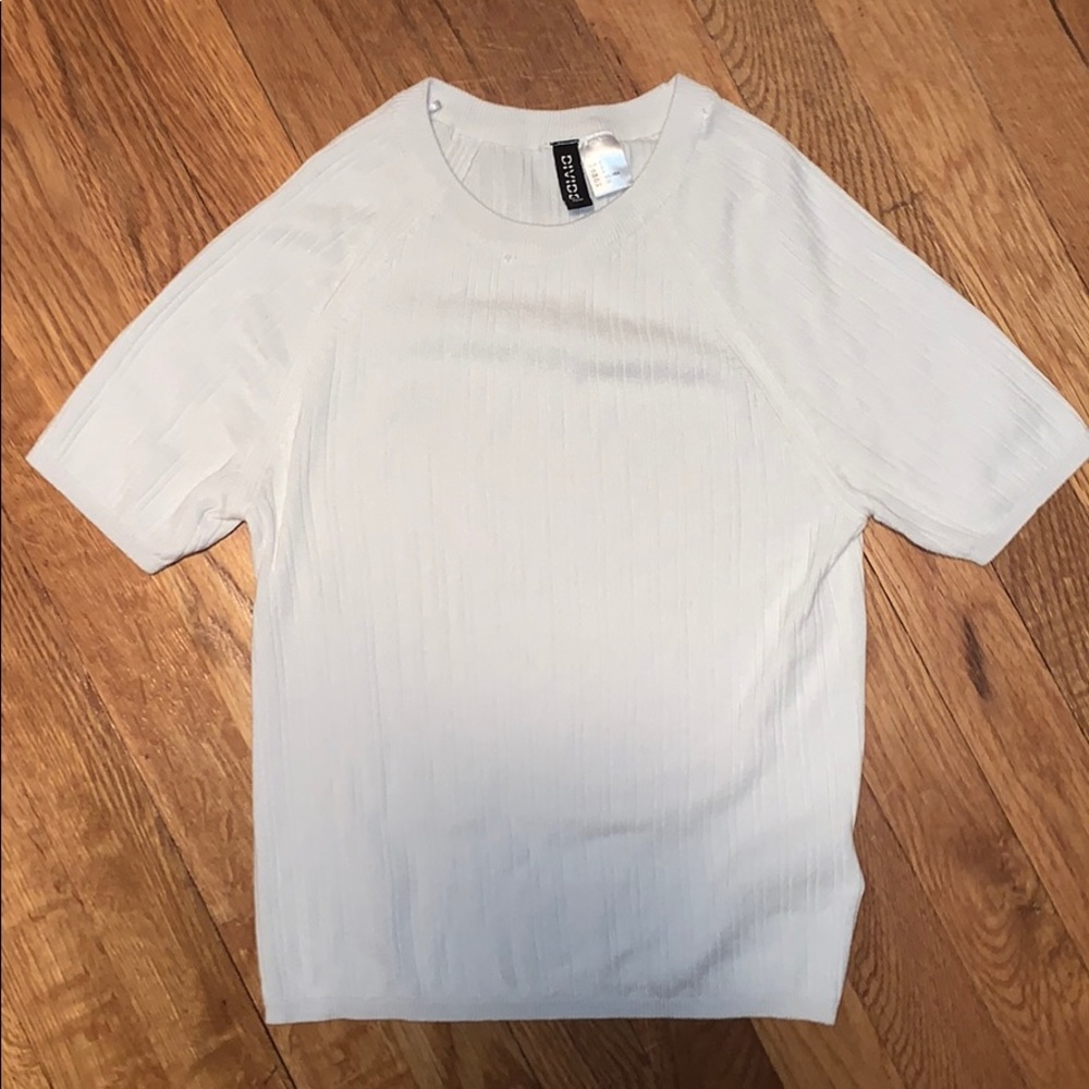 H & M Fitted White Top